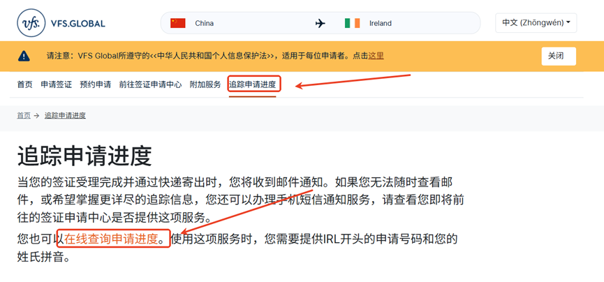 爱尔兰签证申请状态